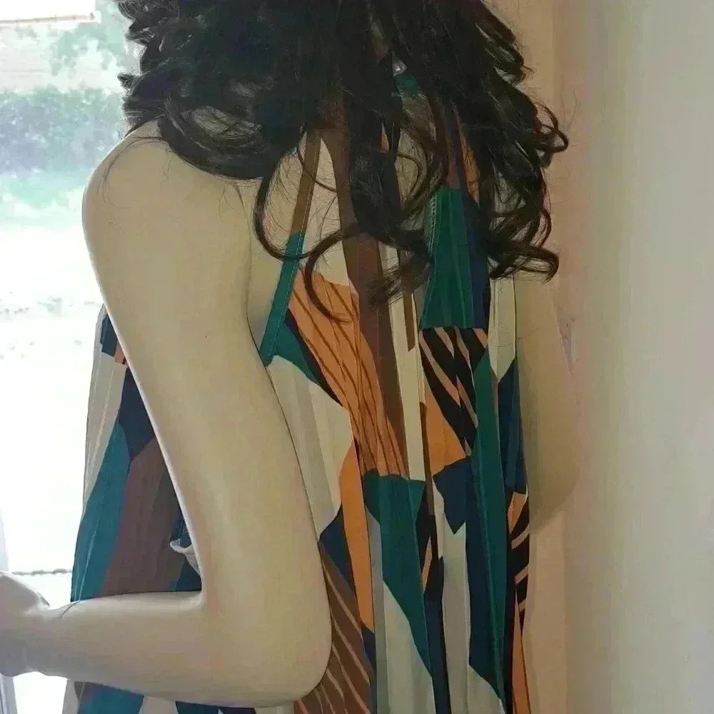 Dress pleated color block - Picture 4 of 7